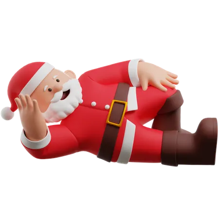 Santa Claus Is Relaxing  3D Illustration