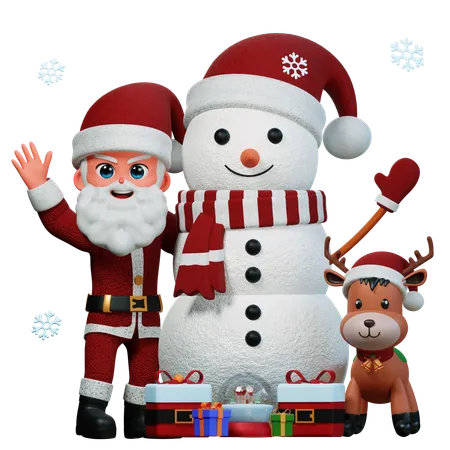 Santa Claus Is Waving Hand  3D Illustration