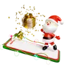 Santa claus is writing gift list on clipboard