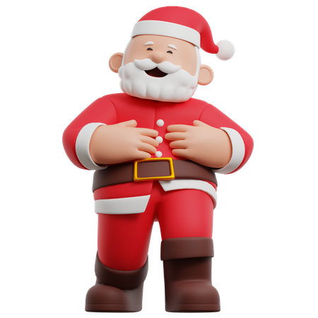 Santa Claus Laughed  3D Illustration