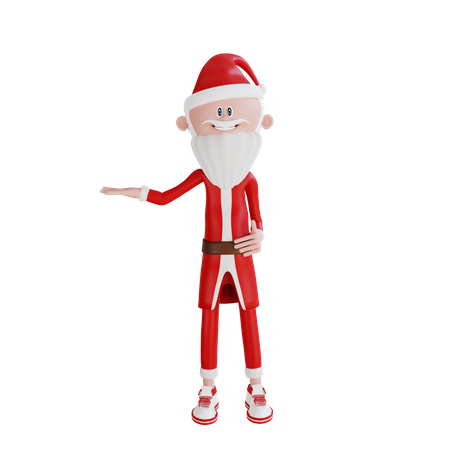 Postura de la mano derecha levantada de Papá Noel  3D Illustration