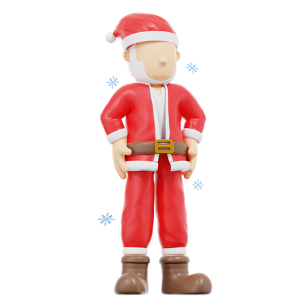 Pose de santa claus con las manos en las caderas  3D Illustration