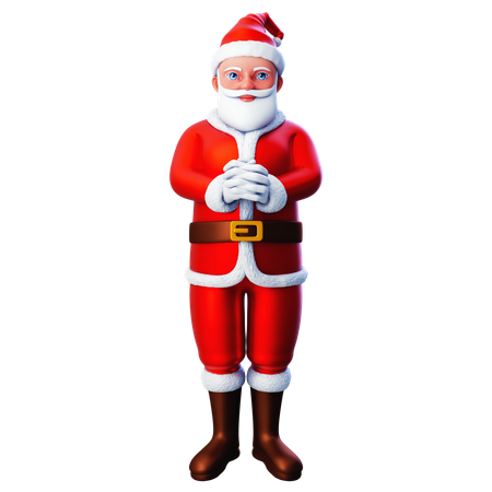 Santa Claus mostrando gesto con la mano orando  3D Illustration