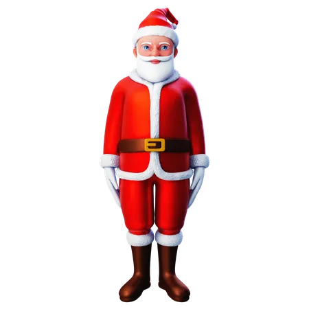 Papá Noel sin mostrar ningún gesto  3D Illustration