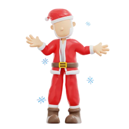 Santa claus no era yo pose  3D Illustration