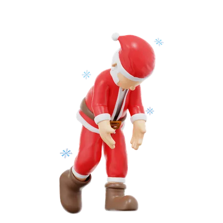 Pose triste de santa claus  3D Illustration