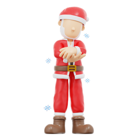 Santa Claus Posing  3D Illustration