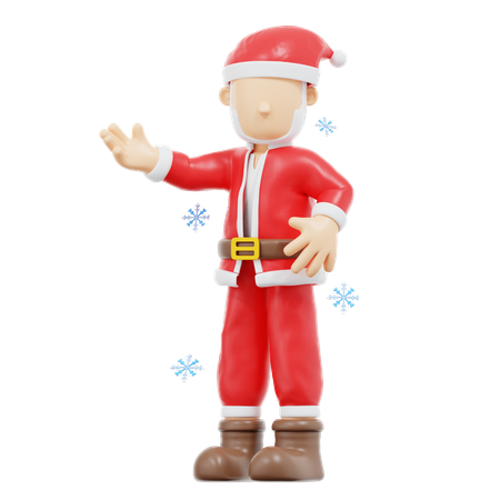 Santa Claus Presenting Pose  3D Illustration