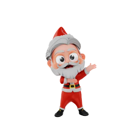 Santa Claus Presenting Something  3D Illustration
