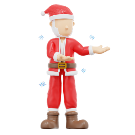 Santa Claus Presenting To Left Pose  3D Illustration