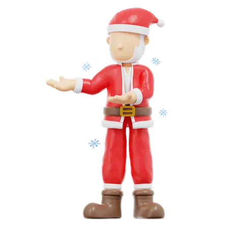 3 D Rendering Santa Claus Presenting To Right Pose Illustration 3D Illustration