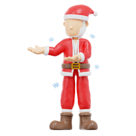 Santa Claus Presenting To Right Pose  3D Illustration