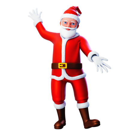 Santa Claus Presenting With Attraction  3D Illustration
