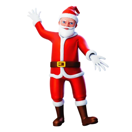 Santa Claus Presenting With Attraction  3D Illustration