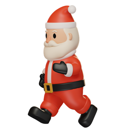 Santa Claus Running  3D Illustration