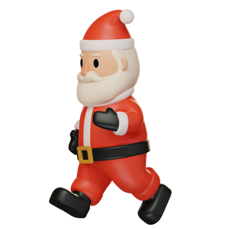 Santa Claus Running  3D Illustration