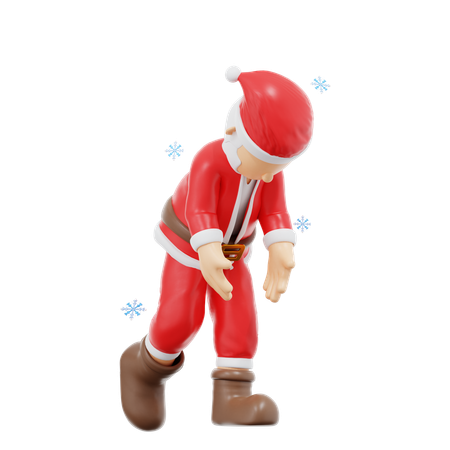 Santa Claus Sad Pose  3D Illustration