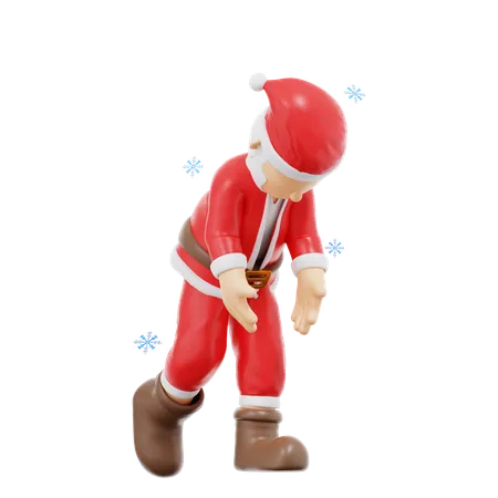 3 D Rendering Santa Claus Sad Pose Illustration 3D Illustration