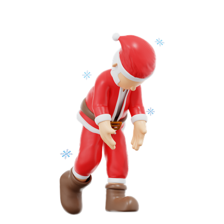 Santa Claus Sad Pose  3D Illustration