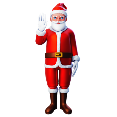 Santa claus saludando con la mano derecha  3D Illustration