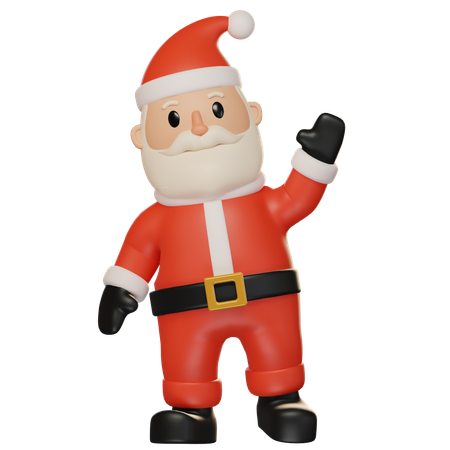Santa Claus Saying Hello  3D Illustration