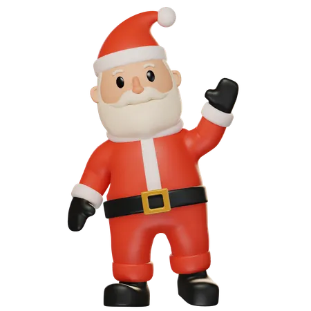 Santa Claus Saying Hello  3D Illustration