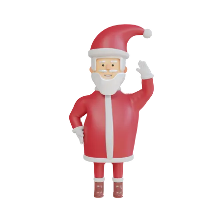 Santa Claus Saying Hello  3D Illustration