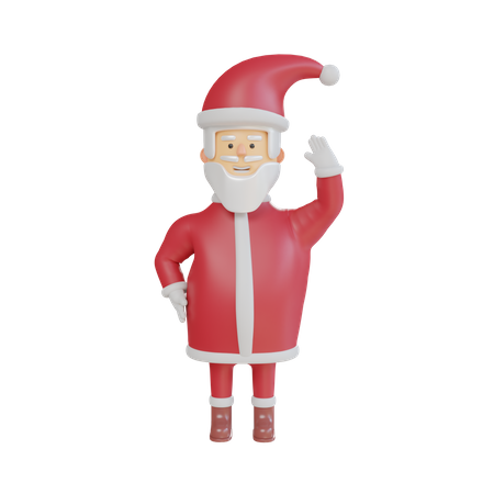 Santa Claus Saying Hello 3D Illustration
