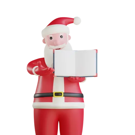 Santa Claus Showing Book  3D Illustration