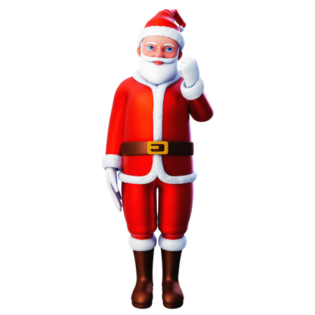 Santa Claus Showing Fist Gesture Using Right Hand  3D Illustration