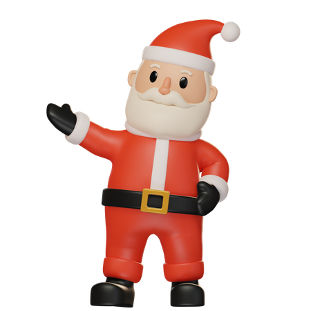 Santa Claus Showing Left  3D Illustration