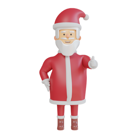 Santa Claus Showing Ok Hand Gesture 3D Illustration