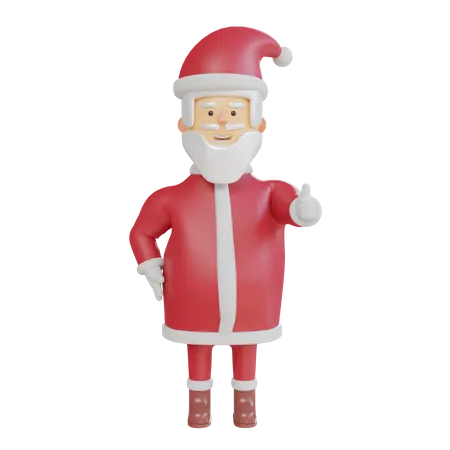 Santa Claus Showing Ok Hand Gesture  3D Illustration
