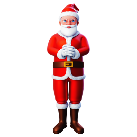 Santa Claus Showing Praying Hand Gesture  3D Illustration