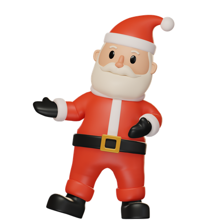 Santa Claus Showing Right  3D Illustration