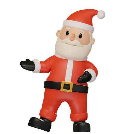 Santa Claus Showing Right  3D Illustration