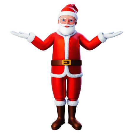 Santa Claus Showing Shrugging Gesture  3D Illustration