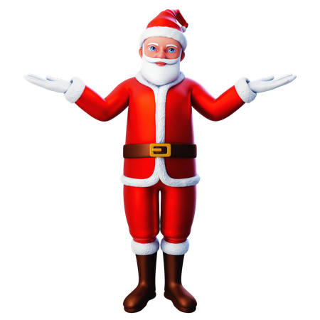 Santa Claus Showing Shrugging Gesture  3D Illustration