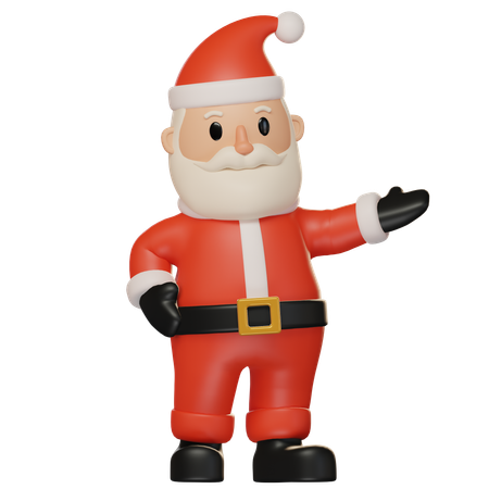 Santa Claus Showing Something Right  3D Illustration