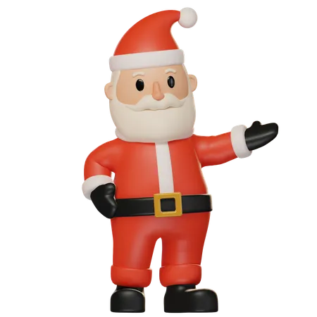 Santa Claus Showing Something Right  3D Illustration