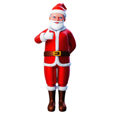 Santa Claus Showing Thumb Up Gesture Using Left Hand  3D Illustration