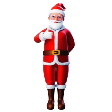 Santa Claus Showing Thumb Up Gesture Using Left Hand  3D Illustration