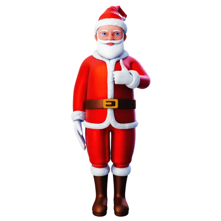 Santa Claus Showing Thumb Up Gesture Using Right Hand  3D Illustration