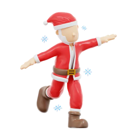3 D Rendering Santa Claus Silly Walking Pose Illustration 3D Illustration