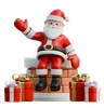 Santa Claus Sitting On Chimney