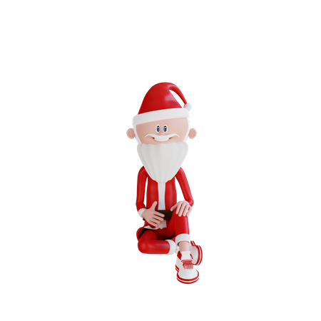 Santa Claus Sitting Pose 3D Illustration
