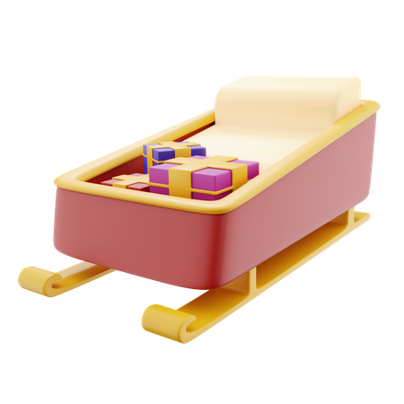 Santa Claus Sleigh  3D Icon