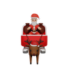 santa claus rides sleigh 3d illustration