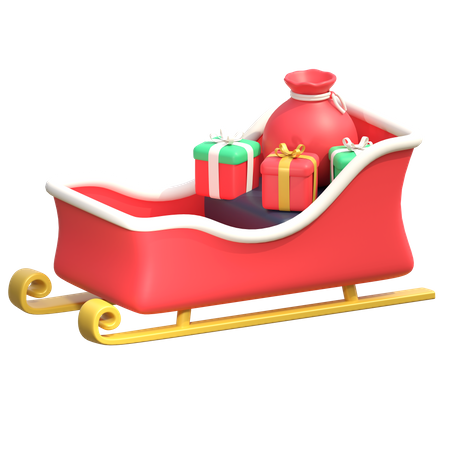 Santa Claus Sleigh  3D Icon