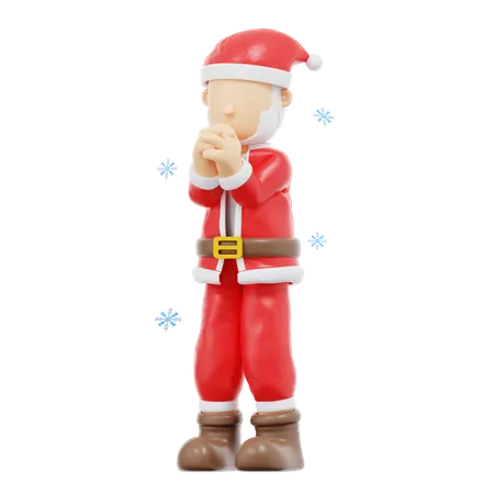 3 D Rendering Santa Claus Stand And Pray Pose Illustration 3D Illustration
